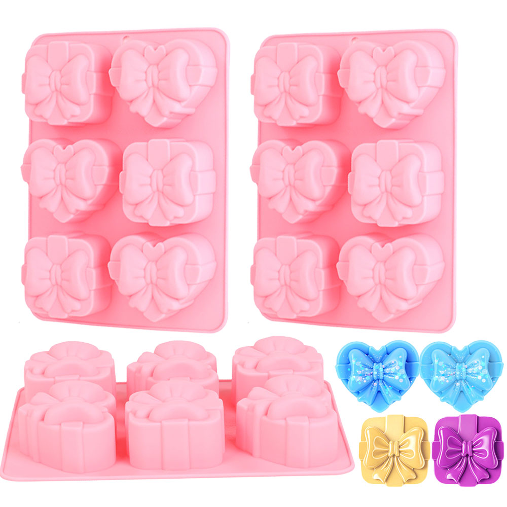 Candle Supplies Tins - Quadratische herzförmige Silikonform mit 6 Mulden,
