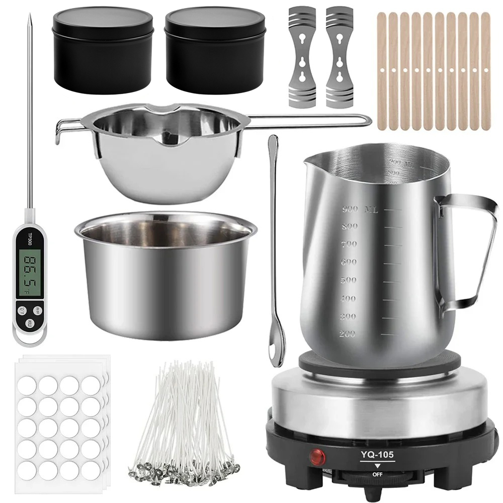 Candle Making Supplies Kit - Glintmos DIY Kerzenherstellungsset mit Heizplatte, Kerzenherstellungszubehör