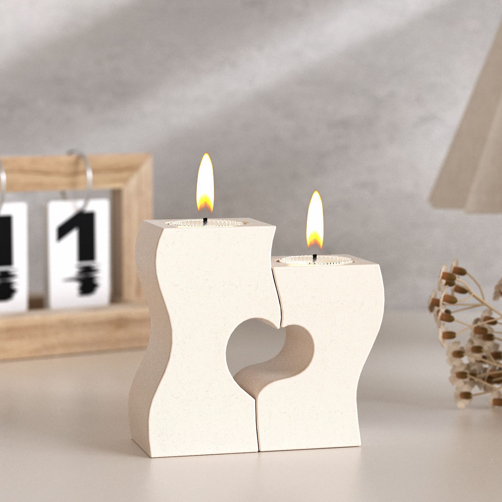 Candle Souvenir - S Herz Kerzenständer Silikon Formen DIY