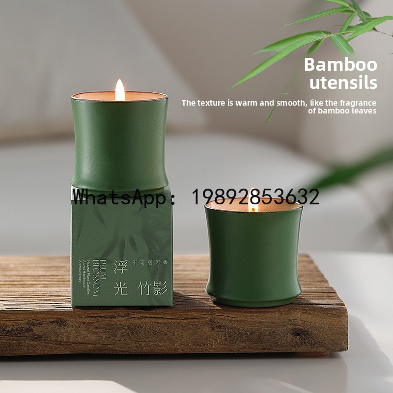 Candle Souvenir - LZ Duftkerzen-Geschenkbox aus Bambus und Keramik,