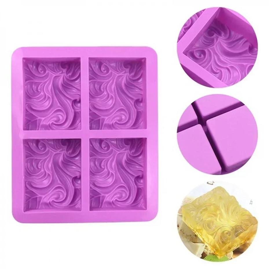 Candle Making Supplies Kit - Kreative 1-teilige Kuchendekorationsform, 4-fach Blumenförmige Silikonform