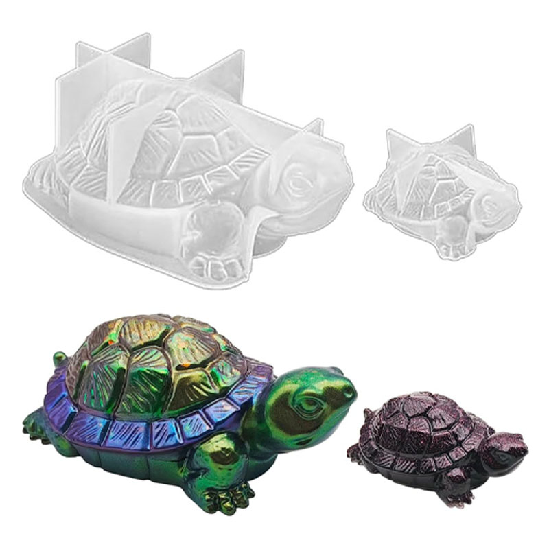 Candle Souvenir - 3D-Schildkröten-Harzformen, dicke Silikon-Bastelformen für Gartenkerzen/Harzkunst, DIY-Heimdekoration,