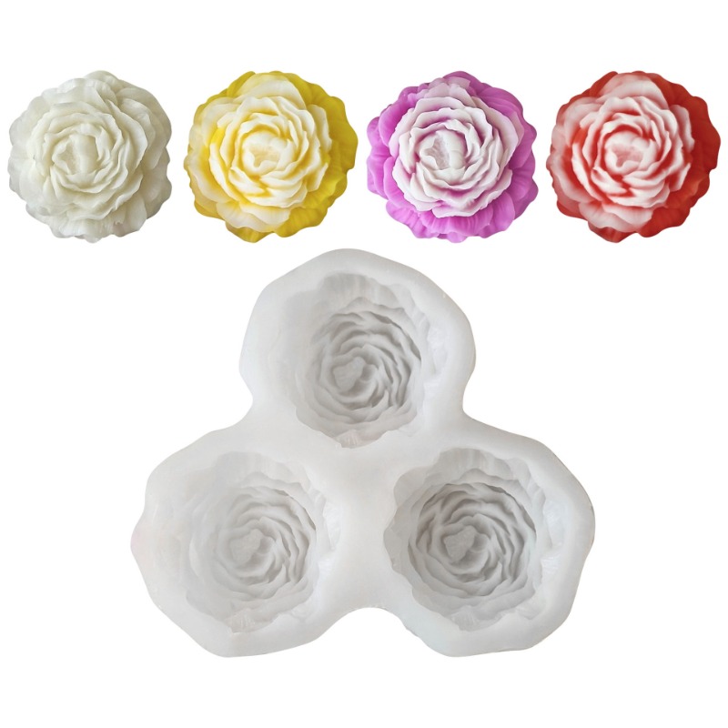 Candle Making Supplies Kit - 3 teile/satz Pfingstrose Blume Kerze Silikon